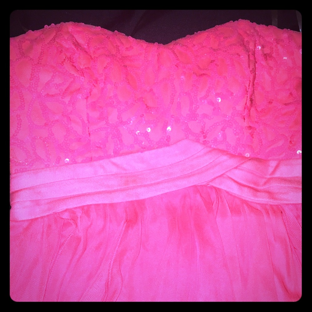 Coral high low dress